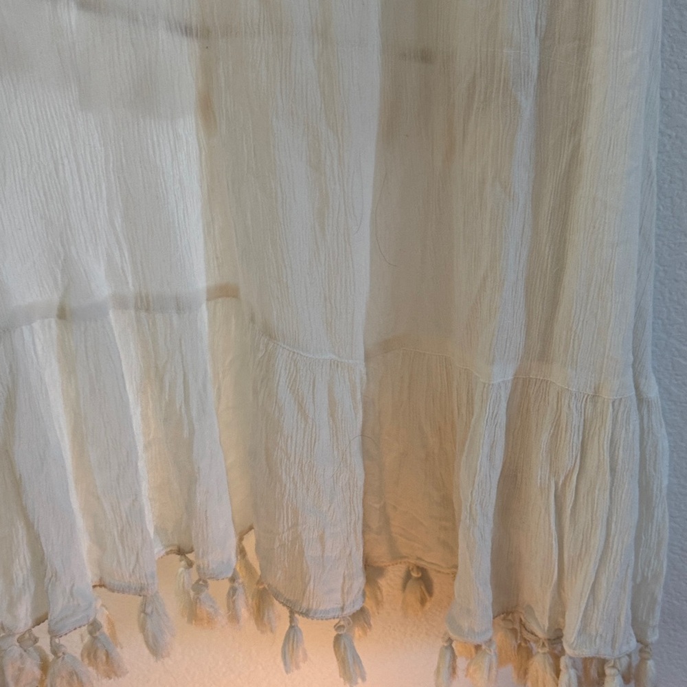 NWT Z&L Elegant Cream high/Low Tassel Skirt - Picture 5 of 5